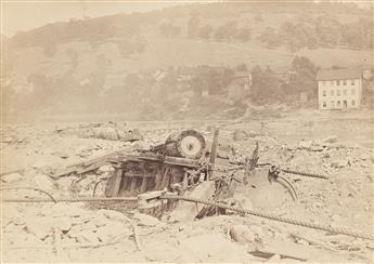 (NATURAL DISASTERS--W.S. BELL) A selection of 12 photographs documenting the catastrophic Johnstown Flood, Pennsylvania.